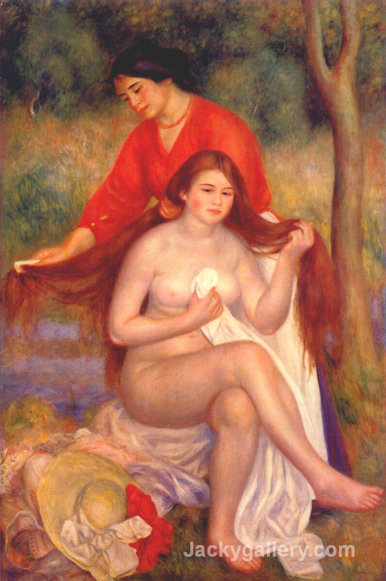 Bather and maid (The Toilet) by Pierre Auguste Renoir paintings reproduction